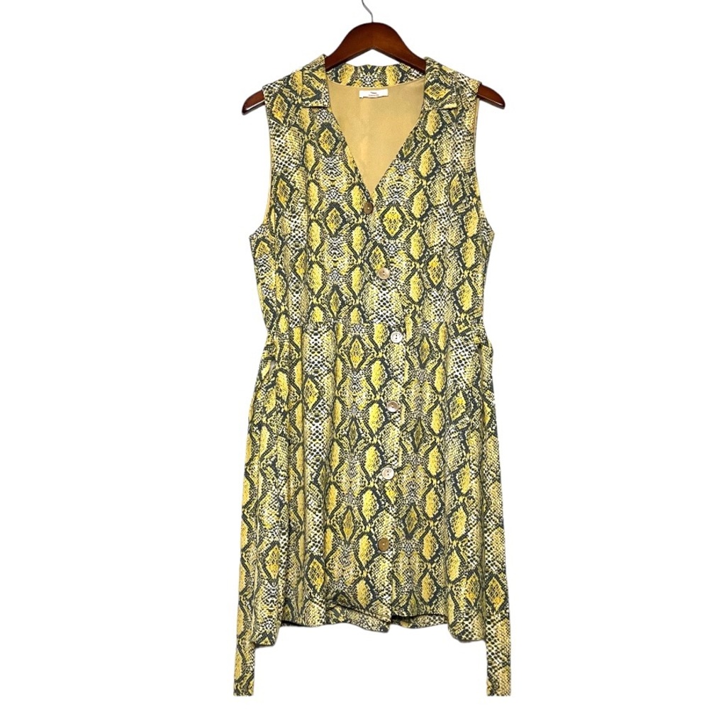 Asymetrixal Python Print Shirt Dress